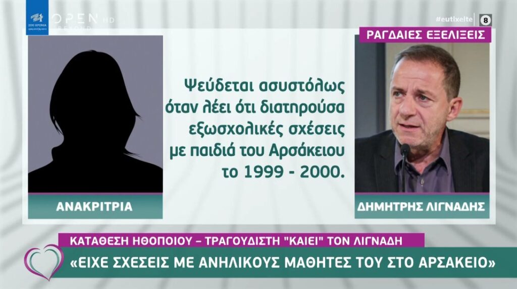 Κατάθεση ηθοποιού-τραγουδιστή «καίει» τον Λιγνάδη (video)