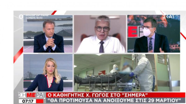 Γώγος: «Άνοιγμα στις 29 Μαρτίου – Δεν μπορεί να γίνει παρέλαση την 25η»