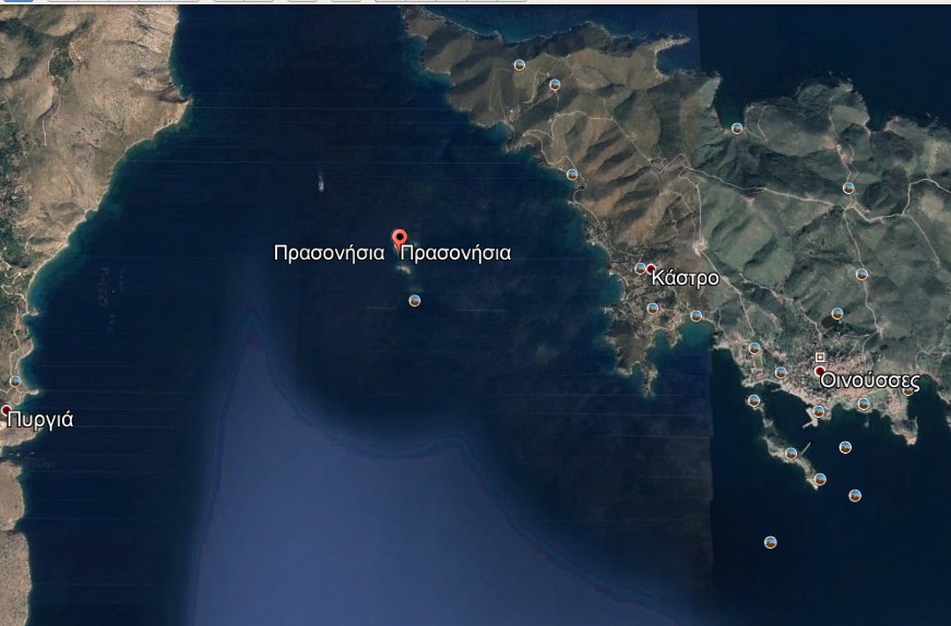 Προσάραξη τουρκικής θαλαμηγού στα Πρασονήσια Οινουσσών