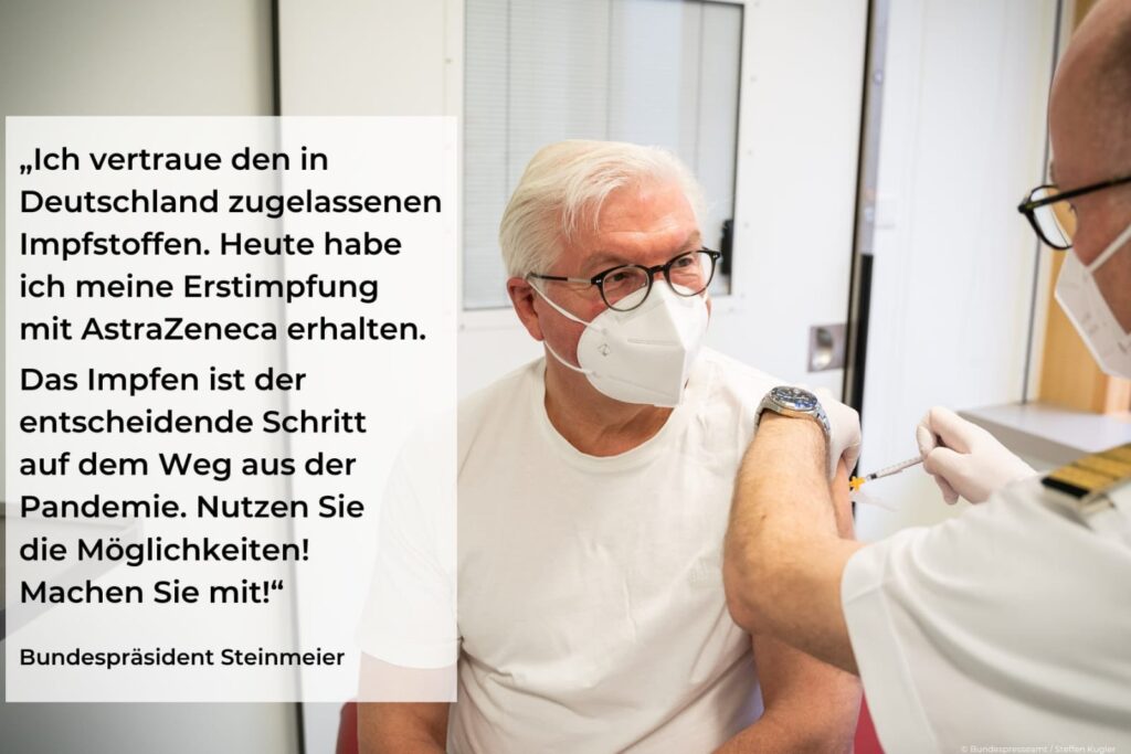 Γερμανία: Ο πρόεδρος Σταϊνμάιερ εμβολιάστηκε με AstraZeneca – Ο Γερμανός ΥΠΕΣ αρνείται να το κάνει