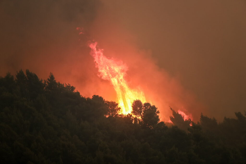 Ολονύκτια μάχη με τις φλόγες – Πύρινο μέτωπο στο Χάνι Κοκκιναρέας στα Μέγαρα