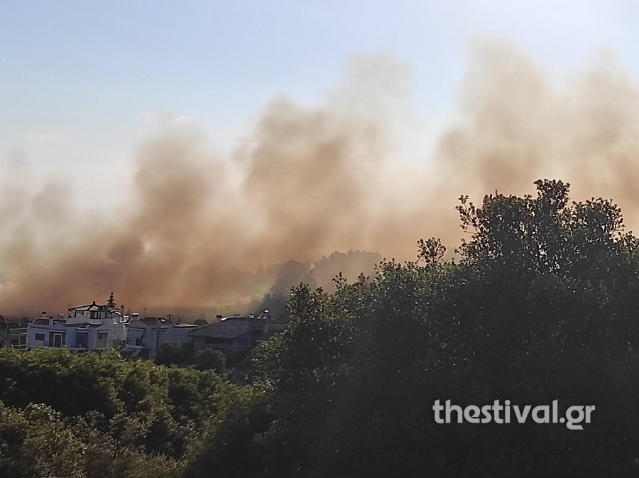 Θεσσαλονίκη: Πυρκαγιά στην Πυλαία – Εντολή για εκκένωση της περιοχής (video)