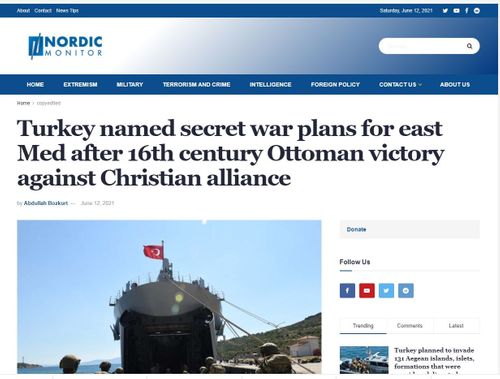Nordic Monitor: Σχέδιο του τουρκικού στρατού για εισβολή σε Ελλάδα, Κύπρο και Αρμενία