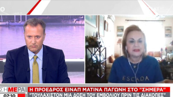 Παγώνη: Μεταδοτική η μετάλλαξη Δέλτα όπως η ανεμοβλογιά