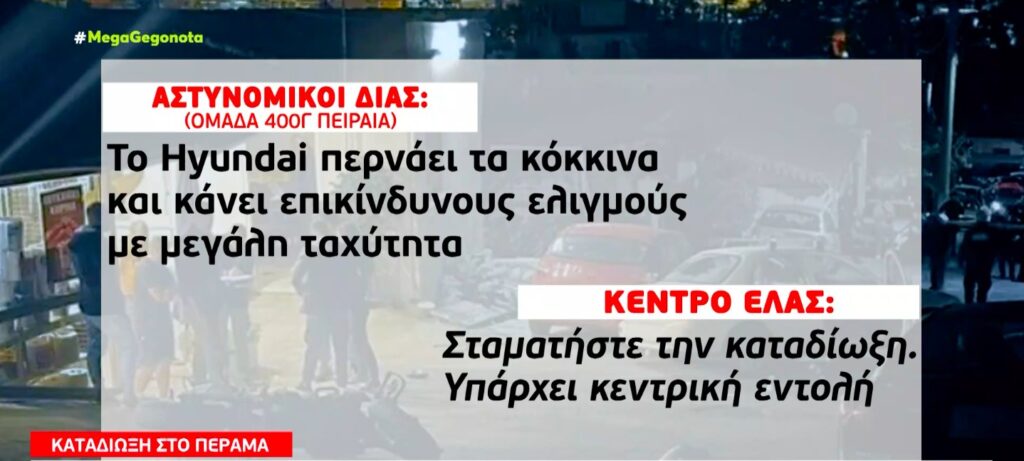 Καταδίωξη στο Πέραμα: Οι διάλογοι του Κέντρου Επιχειρήσεων με τις ομάδες ΔΙΑΣ [βίντεο]