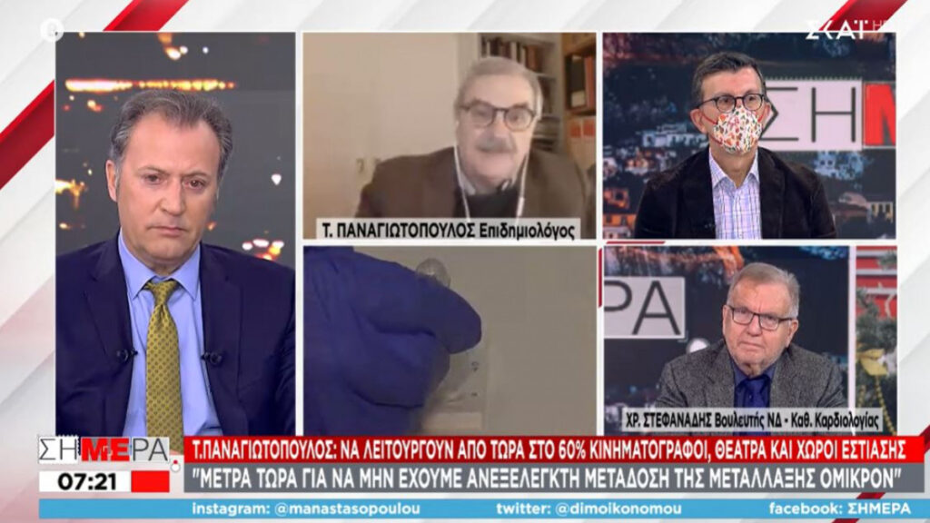 Παναγιωτόπουλος: «Nα λειτουργούν στο 60% οι κλειστοί χώροι»