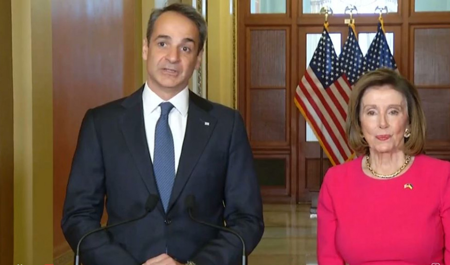 Συνάντηση Μητσοτάκη με τη Νάνσι Πελόζι πριν την ομιλία στο Κογκρέσο: Τιμή μου να μιλήσω στον οίκο της Δημοκρατίας (video)