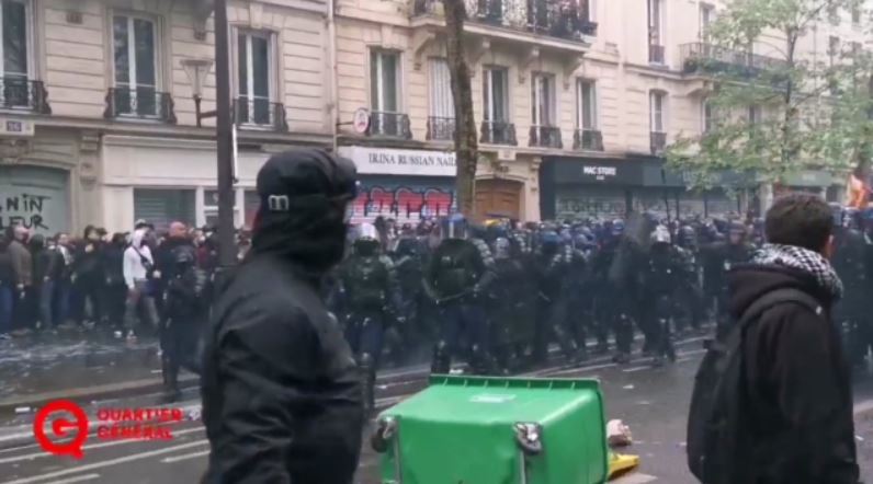Πρωτομαγιά – Γαλλία: Σοβαρά επεισόδια στις διαδηλώσεις – 108 αστυνομικοί τραυματίες – 291 συλλήψεις (video)