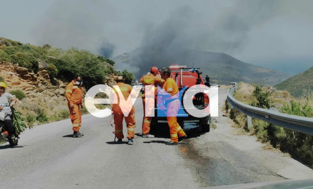 Φωτιά στην Κάρυστο: Τρείς οι εστίες – Εκκενώνεται το χωριό Ποτάμι με εντολή δημάρχου (video)