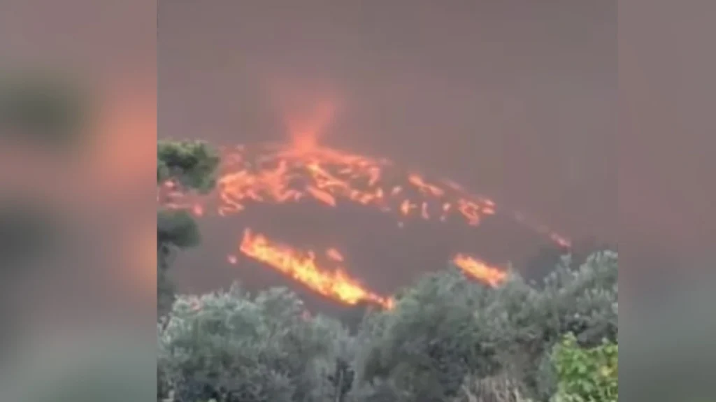Φωτιά στη Ρόδο: Η πυρκαγιά «εξερράγη» και οι φλόγες δημιούργησαν πυροστρόβιλο – Δείτε το  βίντεο