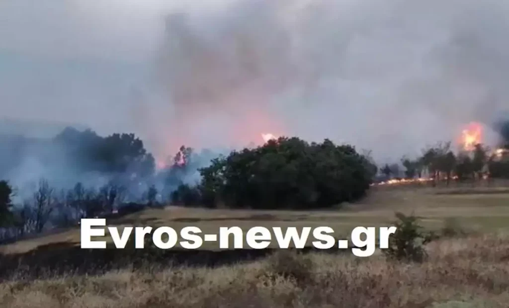 Μεγάλη φωτιά στην Αλεξανδρούπολη: Mήνυμα του 112 σε τέσσερις οικισμούς οικισμούς – Έκλεισε η Εγνατία λόγω καπνών