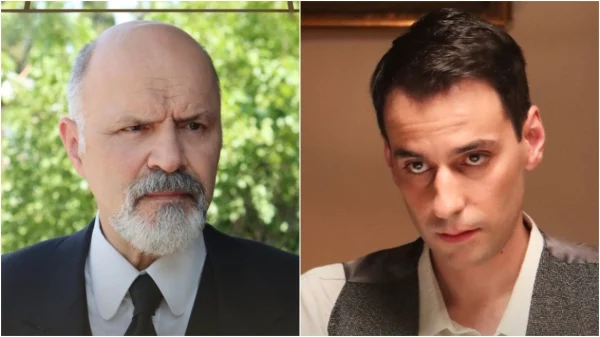 Οι Πανθέοι: Ο Νίκος Χατζόπουλος υποδύεται τον Ισίδωρο Πανθέο  και ο Γιάννης Κατσιμίχας το γιο του, Θωμά