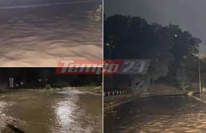 Kακοκαρία Elias – Πάτρα: Πλημμύρισαν δρόμοι – Προβλήματα στην κυκλοφορία των οχημάτων (video)
