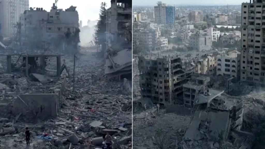 Εικόνες ισοπέδωσης στη Γάζα: Βίντεο από drone δείχνει τις καταστροφές – Το Ισραήλ έτοιμο για χερσαία επέμβαση