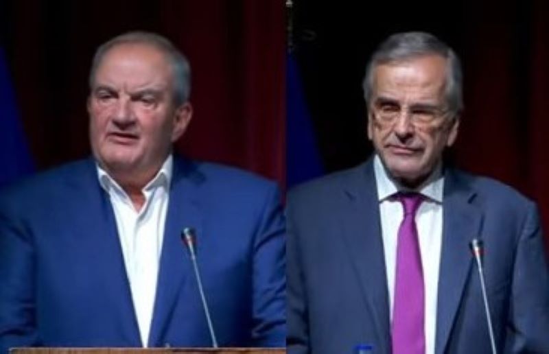 «Σφυροκόπημα» της κυβέρνησης από Κώστα Καραμανλή και Αντώνη Σαμαρά στην εκδήλωση στο Πολεμικό Μουσείο