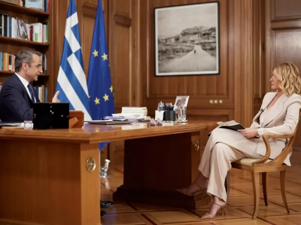 Συνέντευξη του Κ. Μητσοτάκη στο κεντρικό δελτίο ειδήσεων του ΣΚΑΪ με τη Σία Κοσιώνη