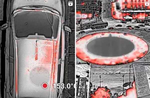 Kαύσωνας: Drone καταγράφει 153°C σε οροφή αυτοκινήτου στη Λένορμαν και 70°C στην Ομόνοια