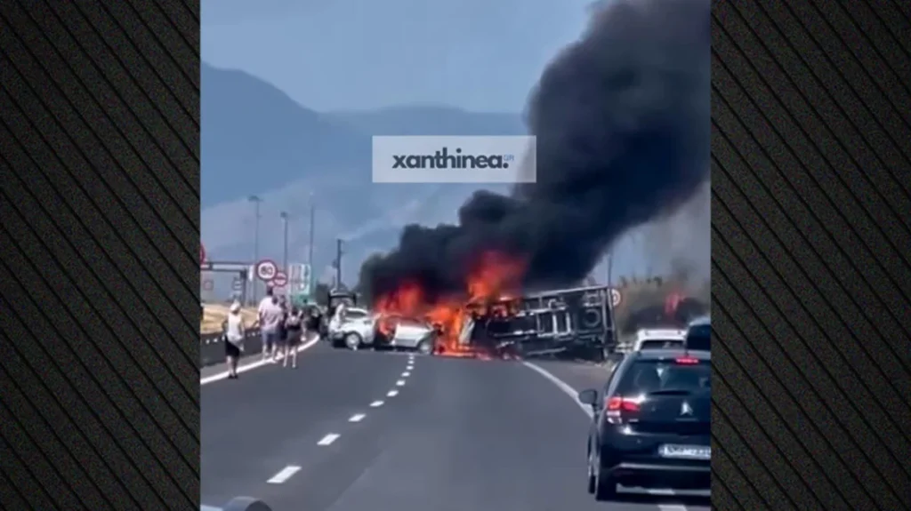 Τροχαίο στην Εγνατία Οδό Ξάνθης – Κομοτηνής: Φορτηγό έπεσε πάνω σε αυτοκίνητα – 3 άτομα απανθρακώθηκαν, δύο βαριά τραυματίες – Βίντεο