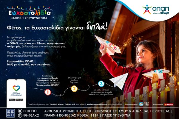 Ευγενία Σαμαρά, Λάμπρος Φισφής και Βασίλης Μαυρογεωργίου στέλνουν μήνυμα γιορτινής προσφοράς – Πραγματοποιούν παιδικές ευχές μέσα από τα Ευχοστολίδια και μας καλούν να κάνουμε το ίδιο