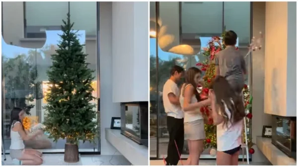 Γιώργος Καράβας: Στόλισε το χριστουγεννιάτικο δέντρο με την οικογένεια του αλλά είχαν ένα ατύχημα – Βίντεο