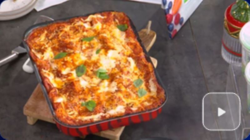 Λαζάνια με τυριά, μανιτάρια και κρέμα γιαουρτιού, από την Αργυρώ Μπαραμπαρίγου