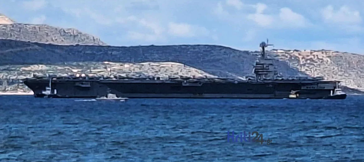 Στη Σούδα το μεγαλύτερο αεροπλανοφόρο στον κόσμο USS «Gerald R. Ford» –  Έχει μήκος 333 μέτρα και μπορεί  να μεταφέρει 75 μαχητικά – Δείτε φωτογραφίες και βίντεο