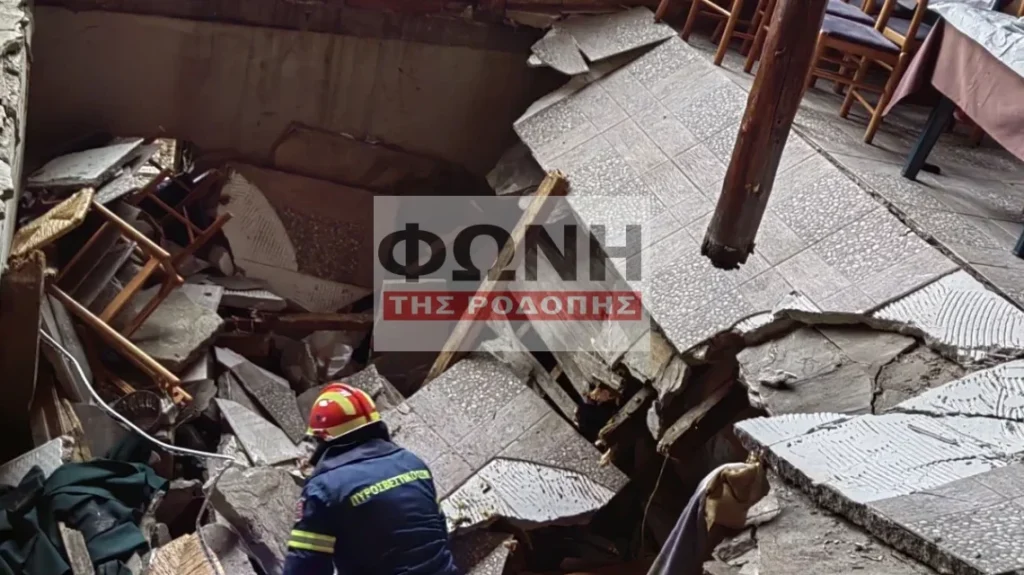 Ροδόπη: Κατέρρευσε πάτωμα σε ταβέρνα γεμάτη κόσμο – Στο νοσοκομείο 9 τραυματίες
