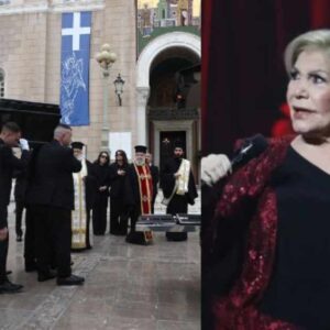 Κηδεία Μαρινέλλας: Στη Μητρόπολη Αθηνών η σορός της – Πλήθος κόσμου στο λαϊκό προσκύνημα – Συντετριμμένες η κόρη και τα εγγόνια της (βίντεο)