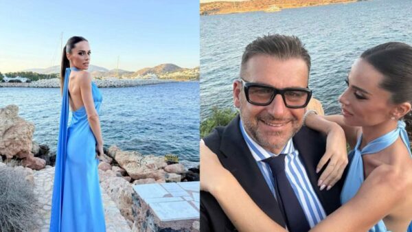 Η εντυπωσιακή εμφάνιση της Μαρίας Αντωνά σε γάμο με κουμπάρο τον Γιώργο Λιάγκα