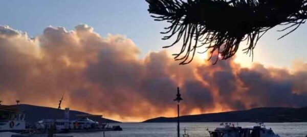 Φωτιές: Μάχη με τις φλόγες και τους ανέμους σε Σκύρο και Άνδρο (βίντεο)